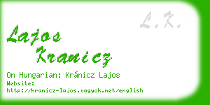 lajos kranicz business card
